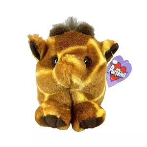 Vintage Puffkins Ginger Giraffe Plush 4" Stuffed Animal Swibco w/ Tags 90s Y2K